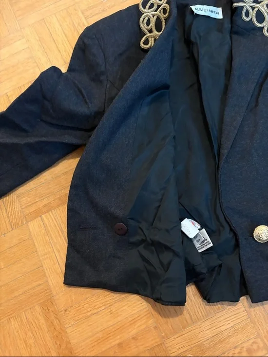 Albert Nipon Double-Breasted Embellished Collar Jacket - Picture 11 of 15